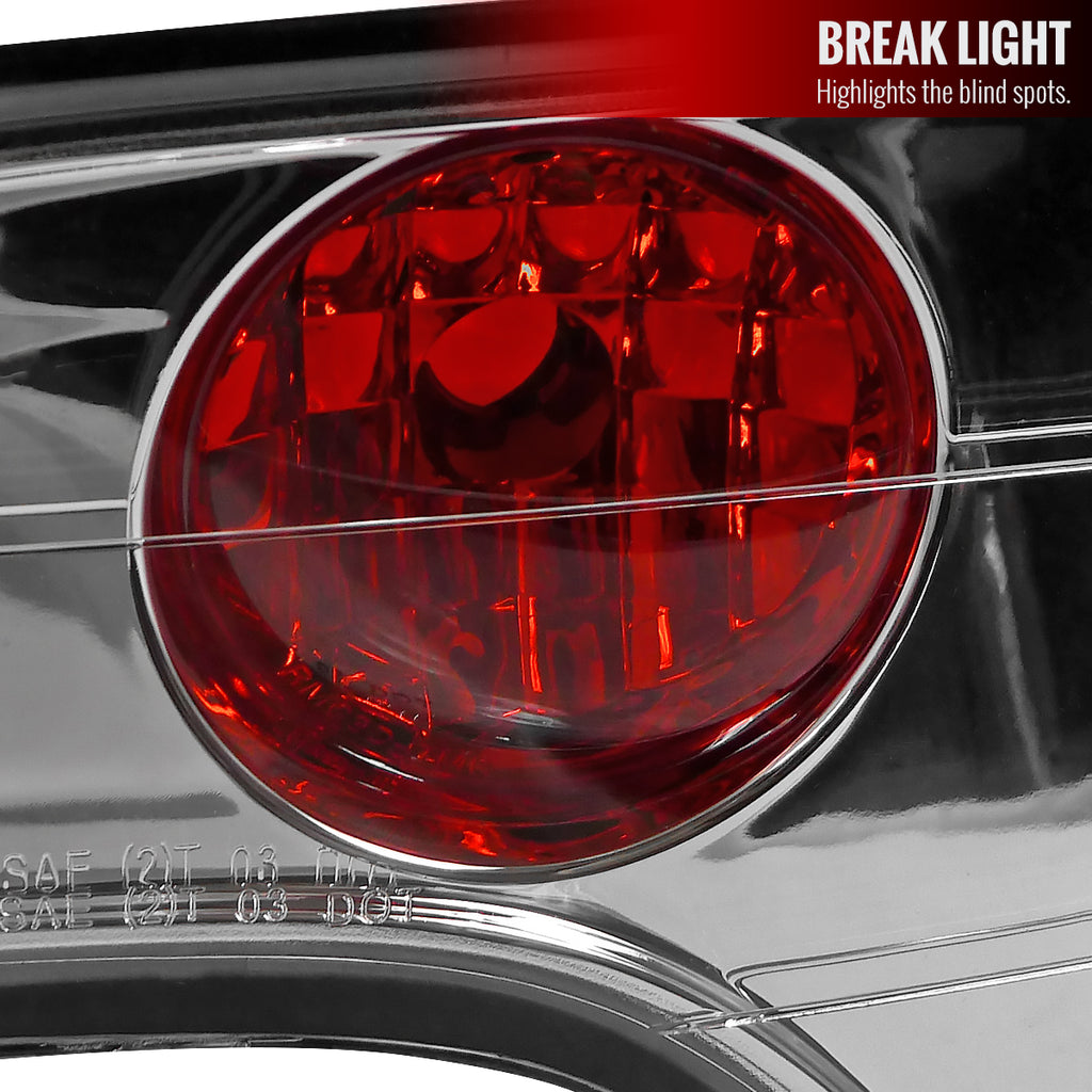 2006-2011 Honda Civic Sedan Tail Lights (Chrome Housing/Clear Lens)