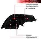 2006-2011 Honda Civic Sedan Tail Lights (Chrome Housing/Clear Lens)