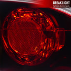 2006-2011 Honda Civic Sedan Tail Lights (Matte Black Housing/Red Clear Lens)