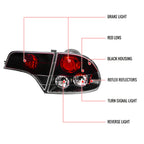 2006-2011 Honda Civic Sedan Tail Lights (Matte Black Housing/Red Clear Lens)