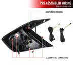2016-2021 Honda Civic Sedan LED Tail Lights w/ Sequential Signal Lamps (Matte Black Housing/Clear Lens)