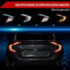 2016-2021 Honda Civic Sedan LED Tail Lights w/ Sequential Turn Signal Lights (Glossy Black Housing/Smoke Lens)