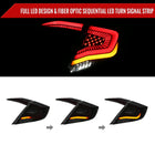 2016-2021 Honda Civic Sedan V2 LED Tail Lights w/ Sequential Turn Signal Lights (Glossy Black Housing/Smoke Lens)