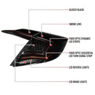 2016-2021 Honda Civic Sedan V2 LED Tail Lights w/ Sequential Turn Signal Lights (Glossy Black Housing/Smoke Lens)
