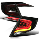 2016-2021 Honda Civic Sedan V2 LED Tail Lights w/ Sequential Turn Signal Lights (Glossy Black Housing/Smoke Lens)