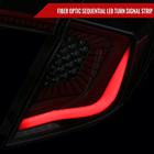 2017-2021 Honda Civic Hatchback LED Sequential Signal Tail Lights (Jet Black Housing/Clear Lens)