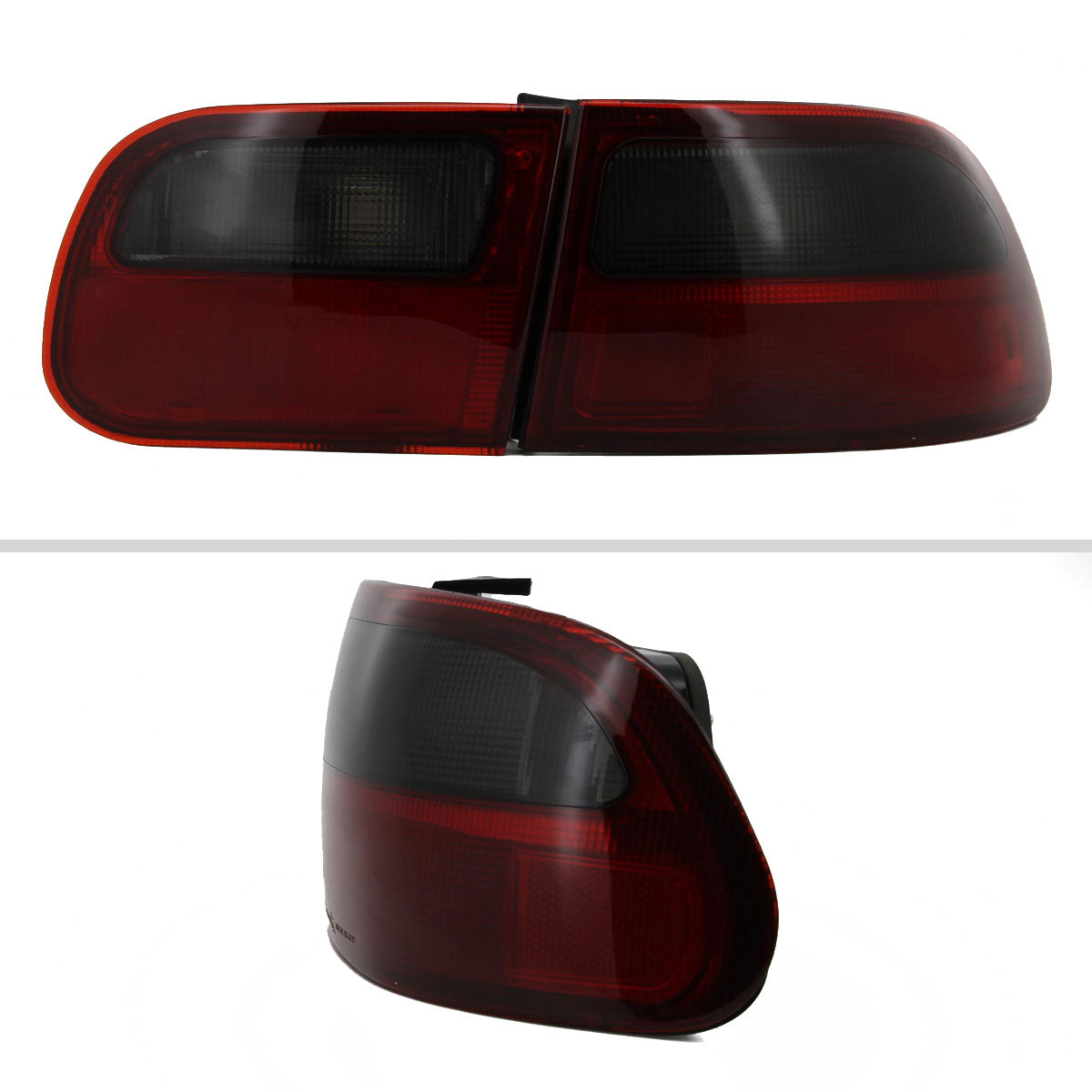 1992-1995 Honda Civic 3DR Hatchback Tail Lights (Chrome Housing/Red Smoke Lens)