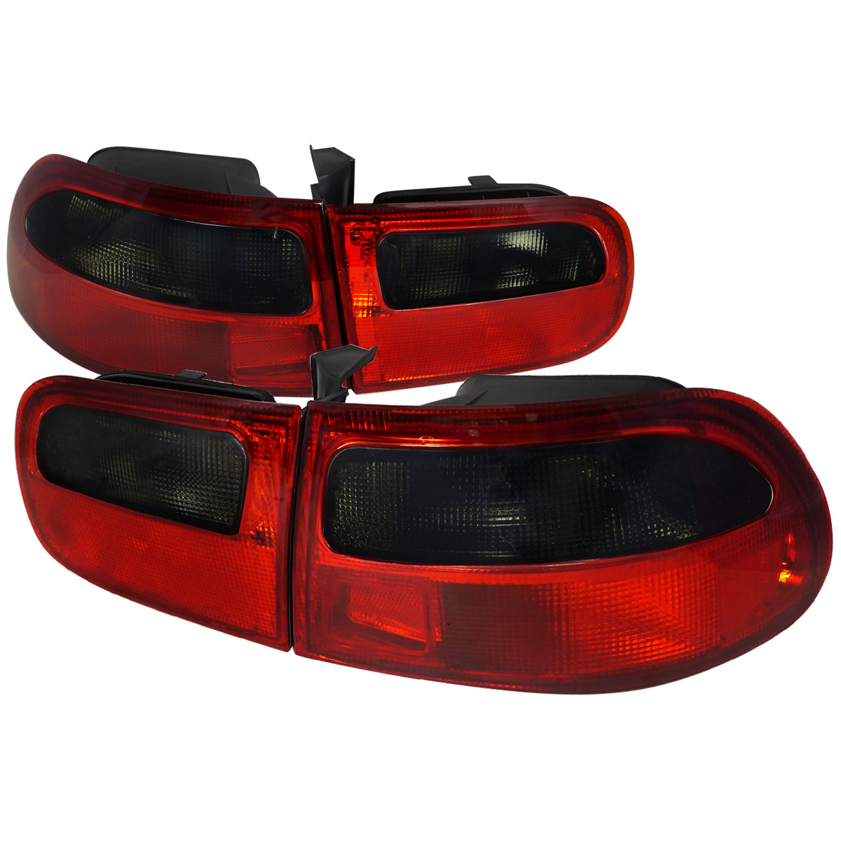 1992-1995 Honda Civic 3DR Hatchback Tail Lights (Chrome Housing/Red Smoke Lens)