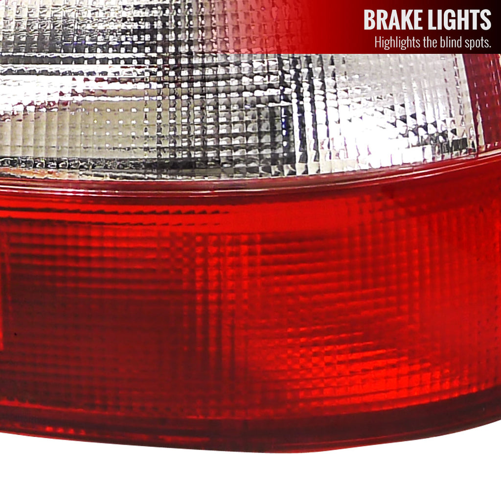 1992-1995 Honda Civic 3DR Hatchback Tail Lights (Chrome Housing/Red Clear Lens)