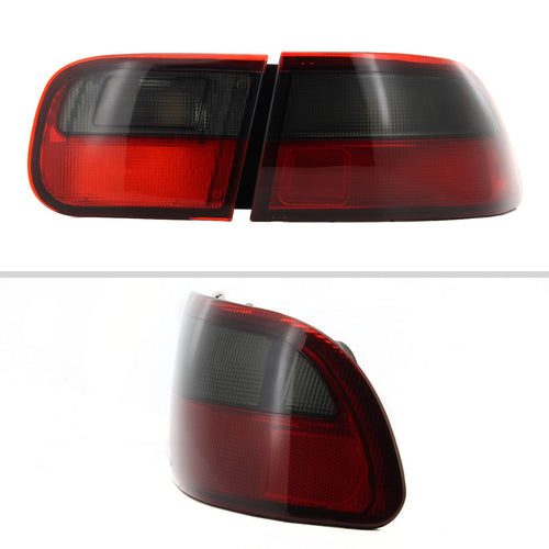 1992-1995 Honda Civic Tail Lights (Chrome Housing/Red Smoke Lens)