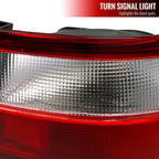 1992-1995 Honda Civic Tail Lights (Chrome Housing/Red Clear Lens)