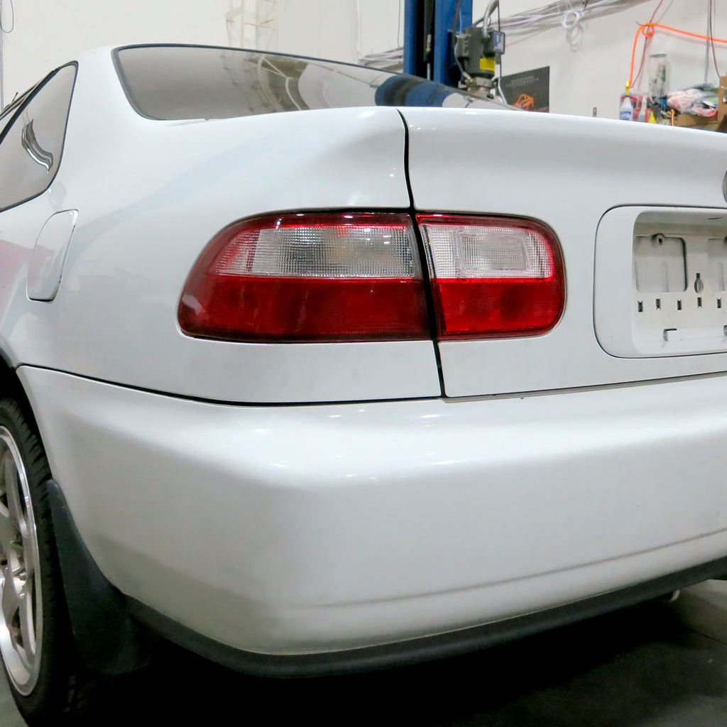 1992-1995 Honda Civic Tail Lights (Chrome Housing/Red Clear Lens)