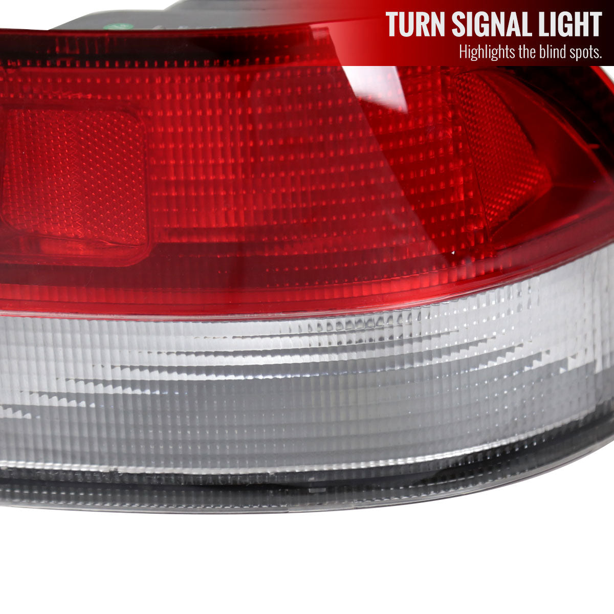 1996-2000 Honda Civic Coupe Tail Lights (Chrome Housing/Red Clear Lens)