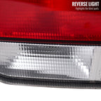 1996-2000 Honda Civic Coupe Tail Lights (Chrome Housing/Red Clear Lens)