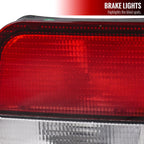 1996-2000 Honda Civic Coupe Tail Lights (Chrome Housing/Red Clear Lens)