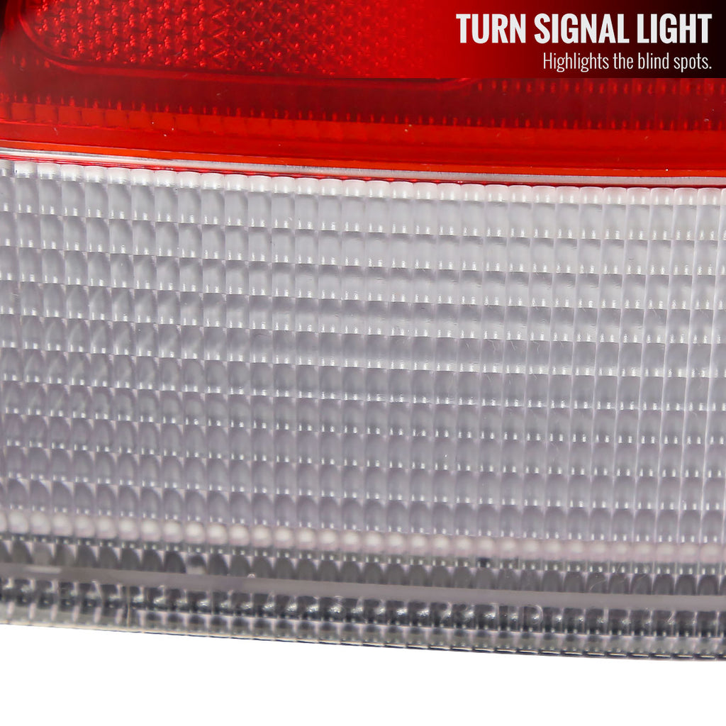 1996-1998 Honda Civic Sedan Tail Lights w/ Bulbs (Chrome Housing/Red Clear Lens)