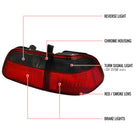1999-2000 Honda Civic Sedan Tail Lights (Chrome Housing/Red Smoke Lens)