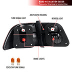 1999-2000 Honda Civic Sedan Tail Lights (Chrome Housing/Red Clear Lens)
