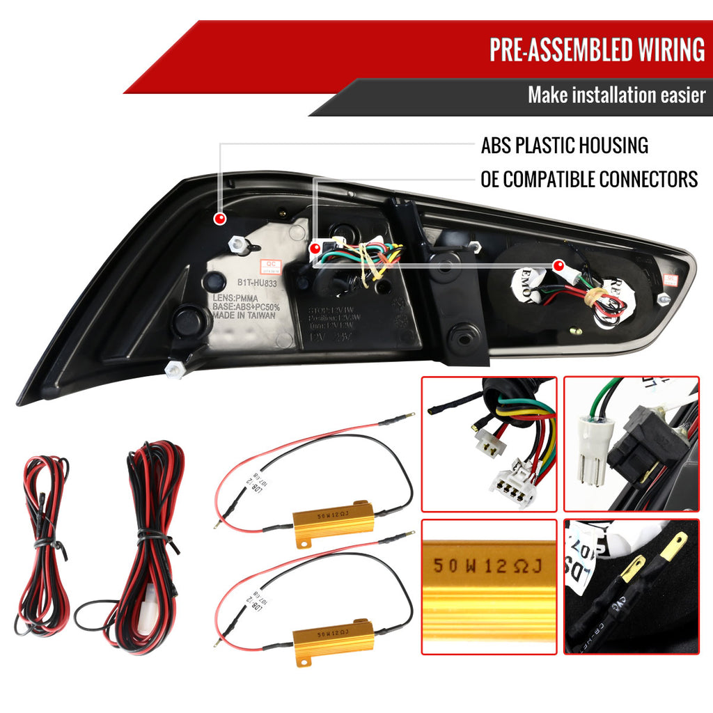 2008-2017 Mitsubishi Lancer / 2008-2015 Lancer EVO X Sedan LED Tail Lights (Chrome Housing/Smoke Lens)