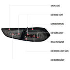 2008-2017 Mitsubishi Lancer / 2008-2015 Lancer EVO X Sedan LED Tail Lights (Chrome Housing/Smoke Lens)