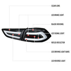 2008-2017 Mitsubishi Lancer / 2008-2015 Lancer EVO X Sedan LED Tail Lights (Matte Black Housing/Clear Lens)