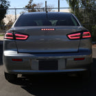 2008-2017 Mitsubishi Lancer / 2008-2015 Lancer EVO X Sedan LED Tail Lights (Matte Black Housing/Clear Lens)