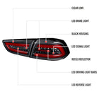2008-2017 Mitsubishi Lancer / 2008-2015 Lancer EVO X Sedan Red Bar LED Tail Lights (Black Housing/Clear Lens)