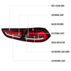 2008-2017 Mitsubishi Lancer / 2008-2015 Lancer EVO X Sedan Red Bar LED Tail Lights (Black Housing/Red Lens)