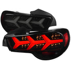 2013-2016 Scion FRS/Subaru BRZ Lambo Style Sequential LED Tail Lights (Glossy Black Housing/Smoke Lens)