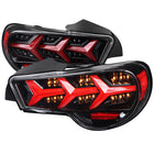 2013-2016 Scion FRS/Subaru BRZ Lambo Style Sequential LED Tail Lights (Glossy Black Housing/Clear Lens)