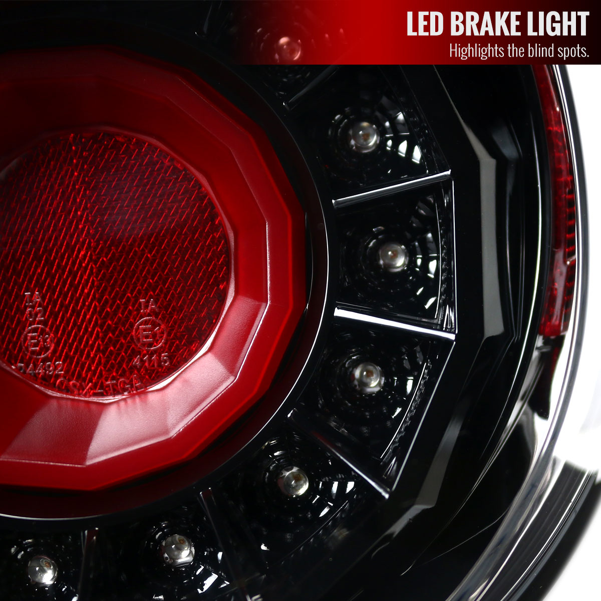 2013-2016 Scion FRS/Subaru BRZ Red Bar Sequential LED Tail Lights (Jet Black Housing/Clear Lens)