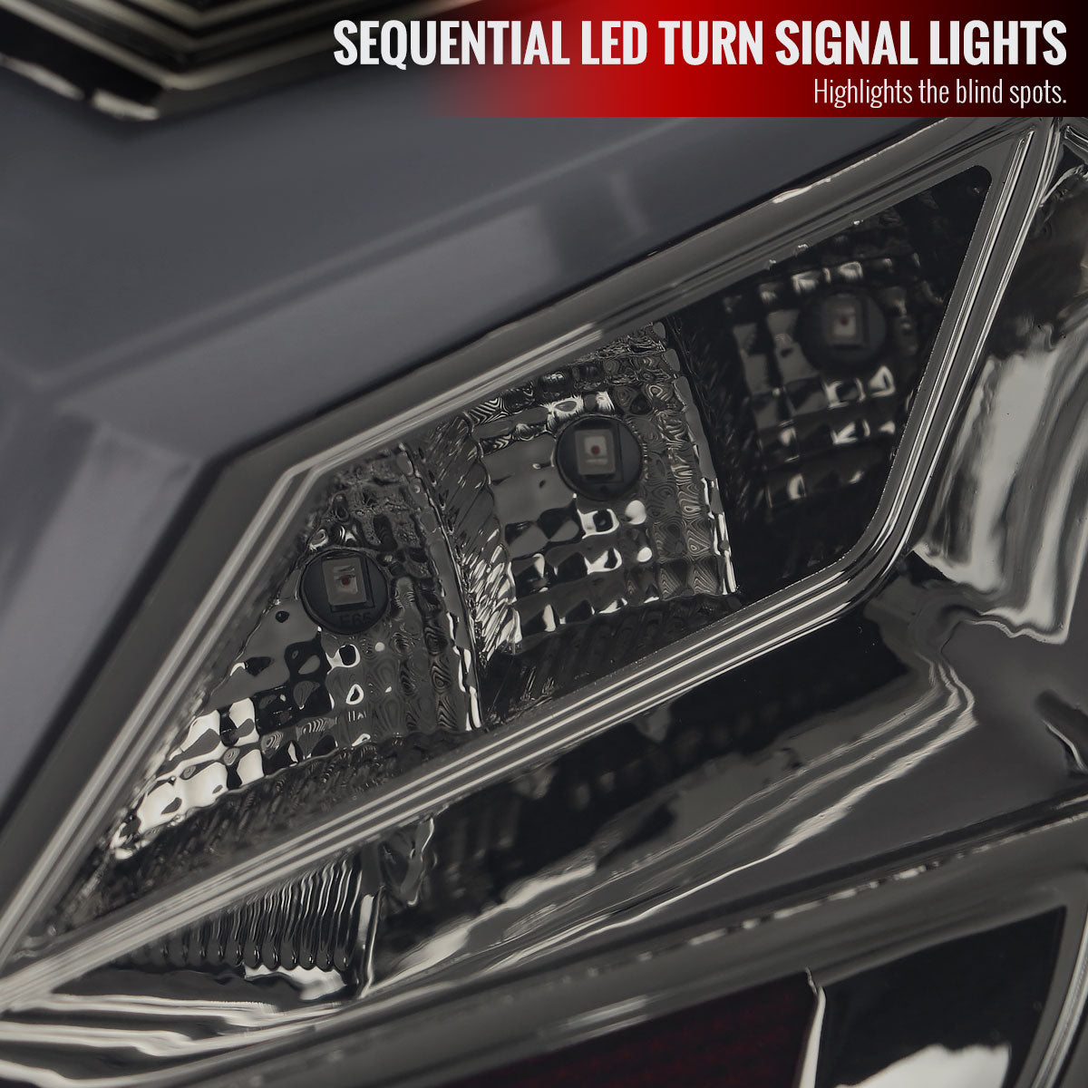 2013-2016 Scion FRS/Subaru BRZ Lambo Style Sequential LED Tail Lights (Chrome Housing/Smoke Lens)