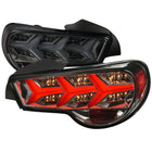 2013-2016 Scion FRS/Subaru BRZ Lambo Style Sequential LED Tail Lights (Chrome Housing/Smoke Lens)