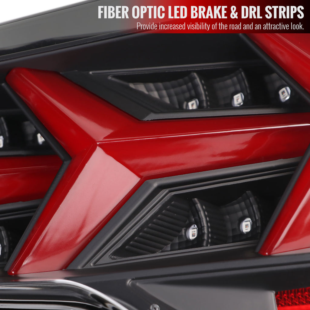 2013-2016 Scion FRS/Subaru BRZ Lambo Style Sequential LED Tail Lights (Jet Black Housing/Clear Lens)