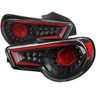 2013-2016 Scion FRS/Subaru BRZ Red Bar Sequential LED Tail Lights (Satin Black Housing/Clear Lens)
