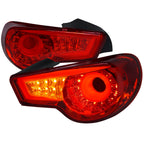 2013-2016 Scion FRS/Subaru BRZ LED Tail Lights (Chrome Housing/Red Lens)