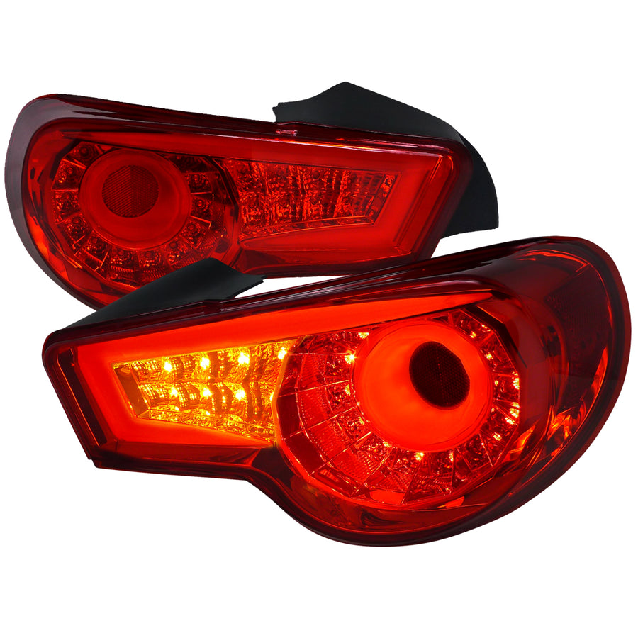 2013-2016 Scion FRS/Subaru BRZ LED Tail Lights (Chrome Housing/Red Lens)