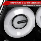 2003-2007 Infiniti G35 Coupe White LED Halo Sequential Signal Tail Lights (Glossy Black Housing/Clear Lens)