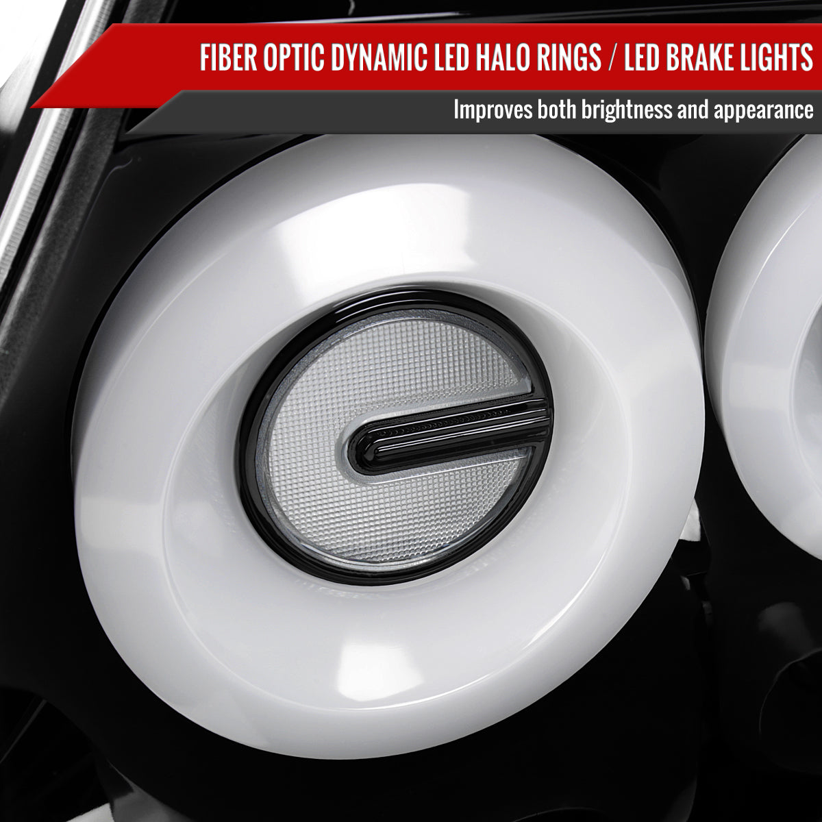 2003-2007 Infiniti G35 Coupe White LED Halo Sequential Signal Tail Lights (Glossy Black Housing/Clear Lens)