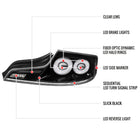 2003-2007 Infiniti G35 Coupe White LED Halo Sequential Signal Tail Lights (Glossy Black Housing/Clear Lens)