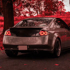 2003-2007 Infiniti G35 Coupe Red LED Halo Sequential Signal Tail Lights (Glossy Black Housing/Clear Lens)