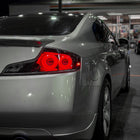 2003-2007 Infiniti G35 Coupe Red LED Halo Sequential Signal Tail Lights (Glossy Black Housing/Clear Lens)