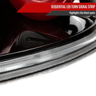 2003-2007 Infiniti G35 Coupe Red LED Halo Sequential Signal Tail Lights (Glossy Black Housing/Clear Lens)