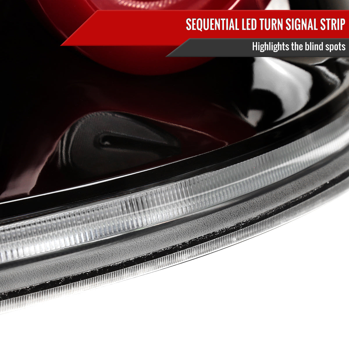 2003-2007 Infiniti G35 Coupe Red LED Halo Sequential Signal Tail Lights (Glossy Black Housing/Clear Lens)