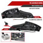 2003-2007 Infiniti G35 Coupe Red LED Halo Sequential Signal Tail Lights (Glossy Black Housing/Clear Lens)