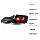 2003-2007 Infiniti G35 Coupe Red LED Halo Sequential Signal Tail Lights (Glossy Black Housing/Clear Lens)