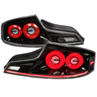 2003-2007 Infiniti G35 Coupe Red LED Halo Sequential Signal Tail Lights (Glossy Black Housing/Clear Lens)