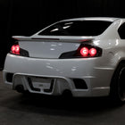2003-2007 Infiniti G35 Coupe White LED Halo Sequential Signal Tail Lights (Matte Black Housing/Clear Lens)