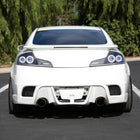 2003-2007 Infiniti G35 Coupe White LED Halo Sequential Signal Tail Lights (Matte Black Housing/Clear Lens)