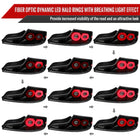 2003-2007 Infiniti G35 Coupe Red LED Halo Sequential Signal Tail Lights (Matte Black Housing/Clear Lens)